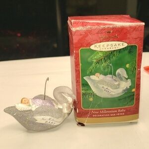 Vintage Hallmark New Millennium baby Christmas ornament in box